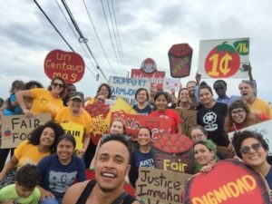 NFWM-YAYA and Orlando area Unitarian Universalist fellowships join up for the February 2016 Wendy's march in West Palm Beach, FL.