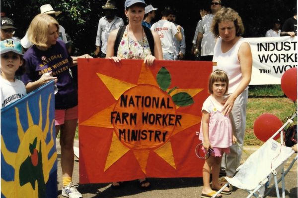 Banner at protest, 1997