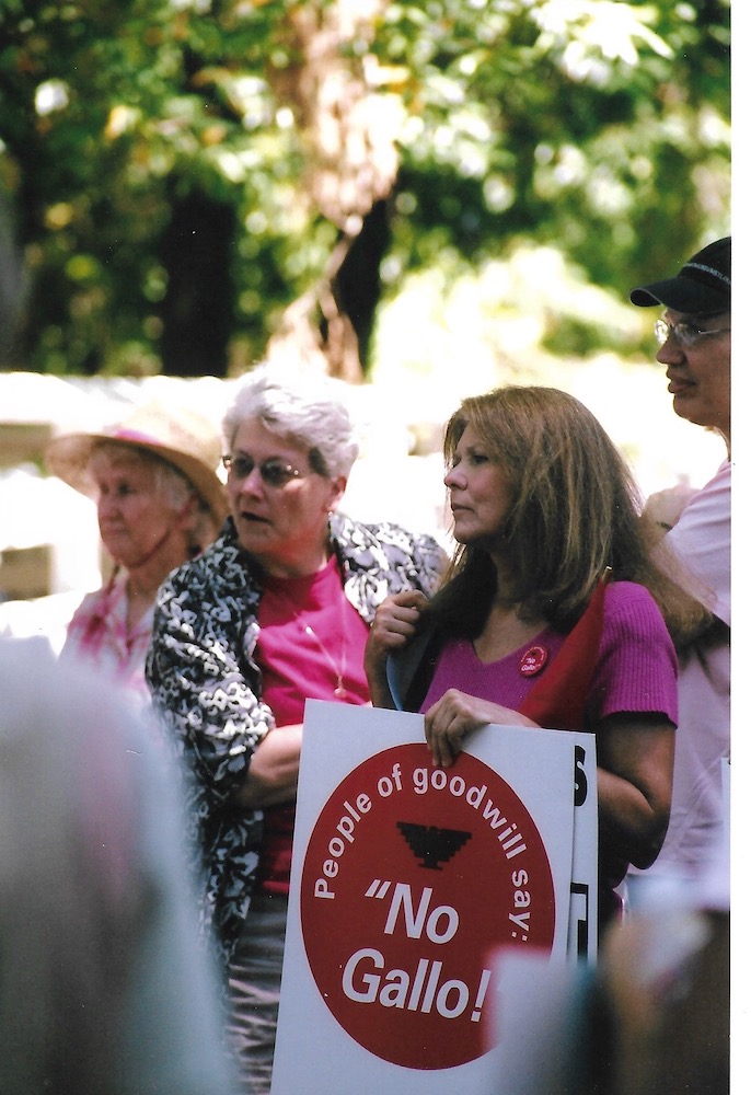 Sylvia Campbell at Gallo protest