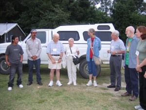 The Regiers and NFWM Board members visiting farm workers, summer 2007.
