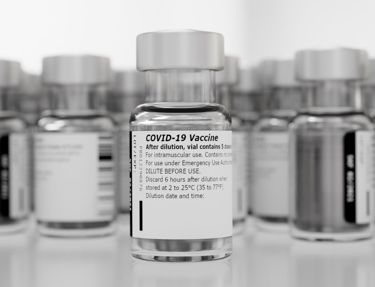 Vials of the Covid vaccine