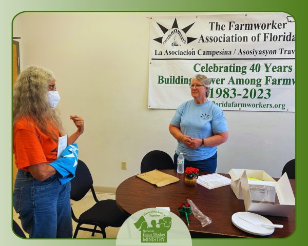 NFWM team gathered with organizers and staff from the Farmworker Association of Florida in Apopka, reflecting on history, community needs, and movement-building.